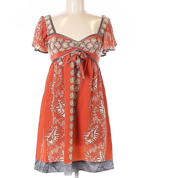 Nanette Lepore Silk sundress Shells Beachy cruise Orange - Picture 1 of 2